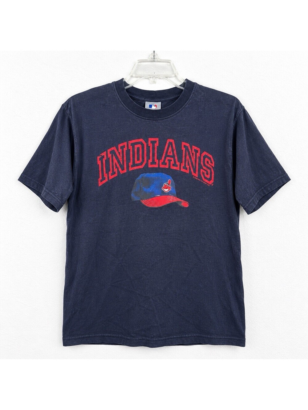 2009 Cleveland Indians Chief Wahoo T Shirt Youth XL 14/16 MLB Baseball Hat